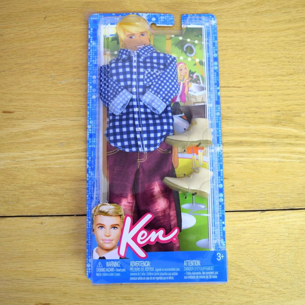 Barbie Fashionistas 2012 Ken Doll Gingham Shirt & Jeans Mattel Grunge Streetwear